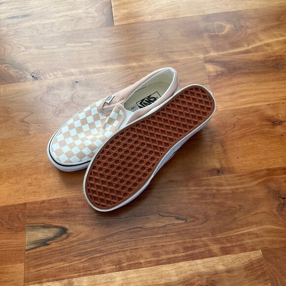 NEW Vans Women’s size 9 men’s size 7.5 - Checkered tan/white - Picture 2 of 6